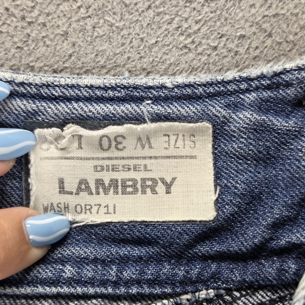 Diesel Jeans Womens 30x32 Blue Lambry Low Rise Bootcut Wide Leg Distressed 0R71I - Picture 8 of 16